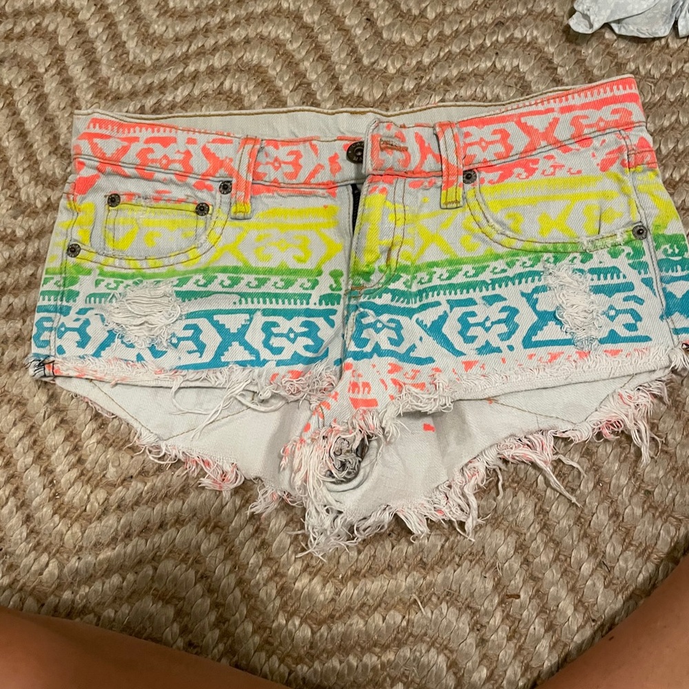 LF CARMAR tribal colorful jean shorts